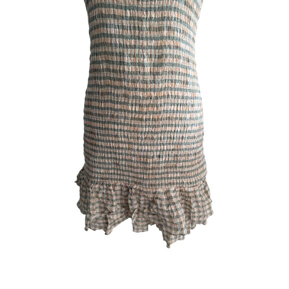 VERONICA BEARD Plaid Smocked Ruffle Trim Dress Size 6 - Picture 10 of 12